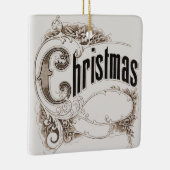 ヴィンテージクリスマス華美文字縁ど セラミックオーナメント (右)