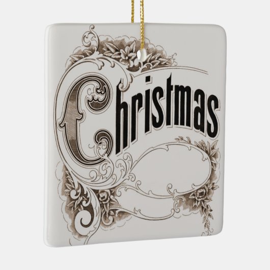 ヴィンテージクリスマス華美文字縁ど セラミックオーナメント (右)