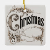ヴィンテージクリスマス華美文字縁ど セラミックオーナメント (正面)