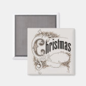 ヴィンテージクリスマス華美文字縁ど マグネット (正面/裏面)