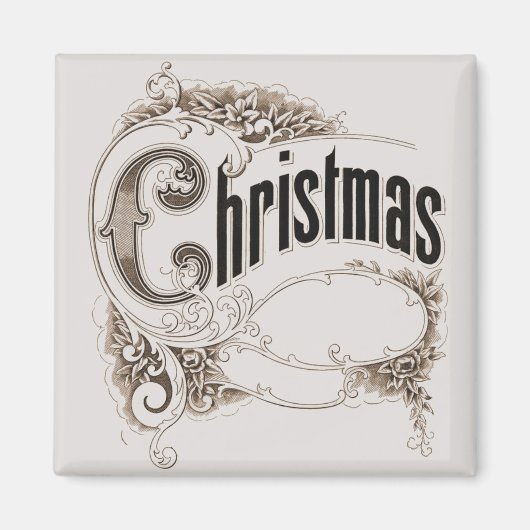 ヴィンテージクリスマス華美文字縁ど マグネット (正面)