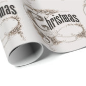 ヴィンテージクリスマス華美文字縁ど ラッピングペーパー (ロールコーナー)