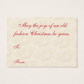 ヴィンテージクリスマス詩ギフトラベル (裏面)