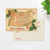 ヴィンテージクリスマス詩ギフトラベル (デスク)