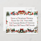 ヴィンテージクリスマス詩 シーズンポストカード (正面/裏面)