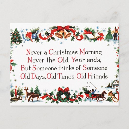 ヴィンテージクリスマス詩 シーズンポストカード (正面)