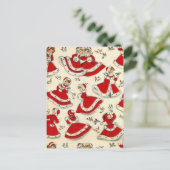 ヴィンテージクリスマス踊りガールズ シーズンポストカード (スタンド正面)