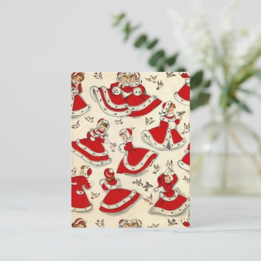 ヴィンテージクリスマス踊りガールズ シーズンポストカード (スタンド正面)