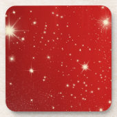 ヴィンテージクリスマス輝く、星イン赤銀河系 コースター (正面)