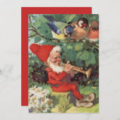 ヴィンテージクリスマス遊格言の音楽楽器 シーズンカード (正面/裏面)