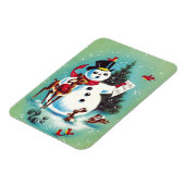 ヴィンテージクリスマス遊雪だるまと動物 マグネット (左側)