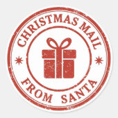 ヴィンテージクリスマス郵便 サンタからのラウンドスタンプ ラウンドシール (正面)