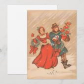 ヴィンテージクリスマス陽気なカップル シーズンカード (正面/裏面)