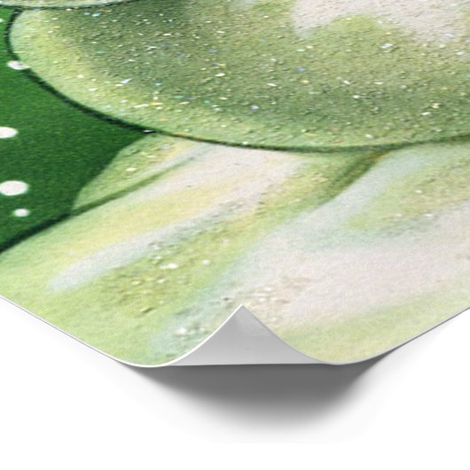 ヴィンテージクリスマス雪だるまとドッグポスター ポスター (角)