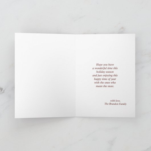 ヴィンテージクリスマス雪だるまと子供 シーズンカード (内部)