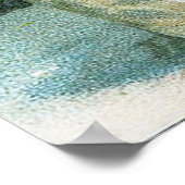 ヴィンテージクリスマス雪だるまと猫のデコールポスター ポスター (角)