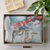 ヴィンテージクリスマス雪だるまイラストレーション 薄葉紙 (ギフト)