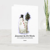 ヴィンテージクリスマス雪だるまカード シーズンカード (裏面)