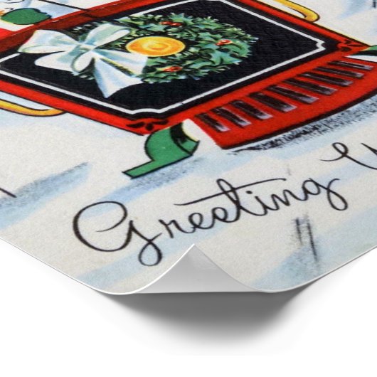 ヴィンテージクリスマス雪だるまファミリーポスター ポスター (角)