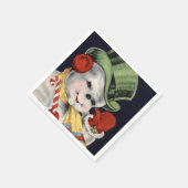 ヴィンテージクリスマス雪だるまホリデー紙ナプキンス スタンダードカクテルナプキン (角)