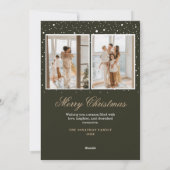 ヴィンテージクリスマス雪だるま写真ホリデーカード シーズンカード (裏面)