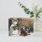 ヴィンテージクリスマス雪だるま&キッチンカード シーズンポストカード (スタンド正面)