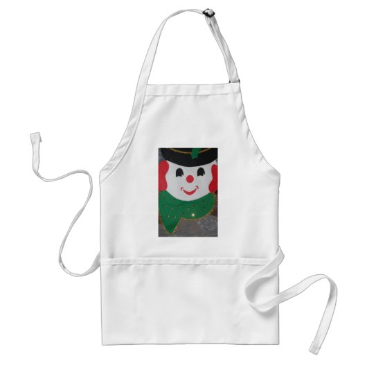ヴィンテージクリスマス雪だるま スタンダードエプロン (正面)