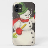 ヴィンテージクリスマス雪だるま Case-Mate iPhoneケース (裏面)