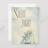 ヴィンテージクリスマス静かナイトエンジェル シーズンポストカード (正面/裏面)