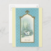 ヴィンテージクリスマス静かナイト シーズンポストカード (正面/裏面)