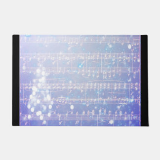 ヴィンテージクリスマス音楽の背景 – 青 ドアマット