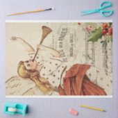 ヴィンテージクリスマス音楽エンジェルデコパージュ 薄葉紙 (クラフト)