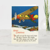 ヴィンテージクリスマス飛行機 シーズンカード (正面)