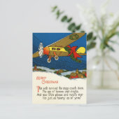 ヴィンテージクリスマス飛行機 シーズンポストカード (スタンド正面)