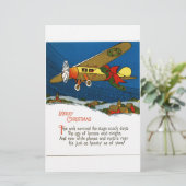 ヴィンテージクリスマス飛行機 便箋 (スタンド正面)