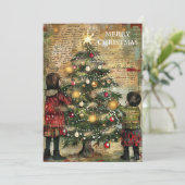 ヴィンテージクリスマス飾の子どもたちの木 シーズンカード (スタンド正面)