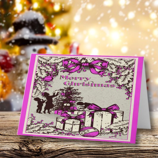 ヴィンテージクリスマス飾キッズツリー シーズンカード