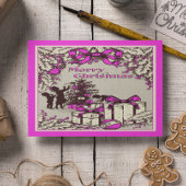 ヴィンテージクリスマス飾キッズツリー シーズンポストカード