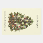 ヴィンテージクリスマス飾ビクトリアンツリー ラッピングペーパーシート (正面)