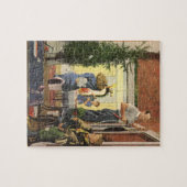 ヴィンテージクリスマス飾、家族の家 ジグソーパズル (横)