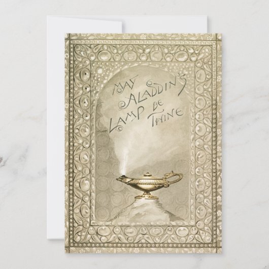 ヴィンテージクリスマス魔法ランプアラジンファンタジー シーズンカード (正面)