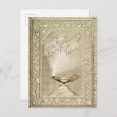 ヴィンテージクリスマス魔法ランプアラジンファンタジー シーズンポストカード (正面/裏面)