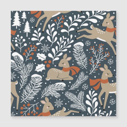 ヴィンテージクリスマス鹿、フェスティブデザイン (正面)