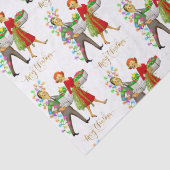 ヴィンテージクリスマス1950年代カップルのメリークリスマス 薄葉紙 (詳細)