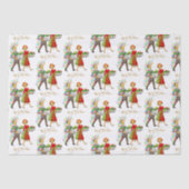 ヴィンテージクリスマス1950年代カップルのメリークリスマス 薄葉紙 (正面)