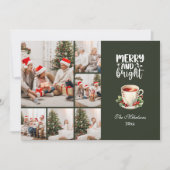 ヴィンテージクリスマス6写真ファミリーお祝い シーズンカード (正面)