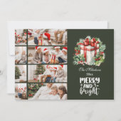 ヴィンテージクリスマス8写真ファミリーお祝い シーズンカード (正面)