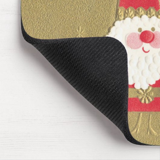 ヴィンテージクリスマス、かわいいサンタクロースの小人（ノーム） ゴールド マウスパッド (コーナー)