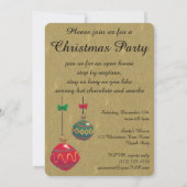 ヴィンテージクリスマス、かわいいサンタクロースの小人（ノーム） ゴールド 招待状 (裏面)