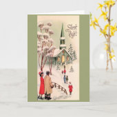 ヴィンテージクリスマス - きよかな夜 カード (黄色い花)